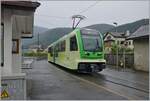 Now the TPC ASD ABe 4/4 471 are in scheduled use at the ASD: in the streets of Aigle, the ASD ABe 4/8 471 as R71 431 coming from Les Diablerets reaches the Aigle Place du Marché stop.