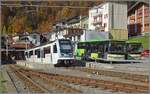 TPC ASD ABe 4/8 473 has arrived in Le S�pey from Aigle and will continue on to Les Diablerets after a change of direction.

Oct. 30, 2026