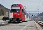 A TPF SURF local train in Grandvillard on the way to Palézieux.