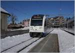 The TPF ABe 2/4 106 in Chatel-St-Denis.