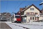 TPF local train (with the ABe 2/4 102) in Châtel St-Denis.