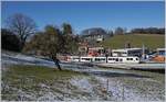 A TPF SURF is arriving at the new Châtel St-Denis Station.