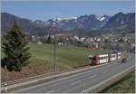 A TPF local train from Broc fabrique to Bulle near La Tour de Trême. 

02.03.2021