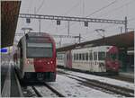 TPF Be 2/4  B - ABe 2/4 101 and Be 4/4 122 in the new Station of Bulle. 

15.12.2022 