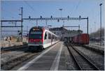 A new TRAVY SURF local train in Yverdon is waiting his departure to Ste-Croix.

14.02.2017