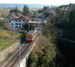 The OC Be 2/2 n° 14 between the Stations Orbe and St-Eloi.