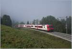 A TRAVY local train from Vallorbe to Le Brassus near Le Pont.