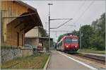 A TRAVYS RBDe 560 Domino on the way to Vallorbe by his stop in Le Pont. 

06.08.2022