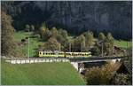 A WAB local train from the Kleine Schiedegg to Lauterbrunnen is arriving on his terminal Station.
16.10.2018