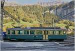 The WAB Bhe 4/4 108 in Lauterbrunnen.