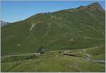 View on the Kleine Scheidegg with WAB und JB trains.