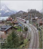 A Zentralbahn  Adler  on the way from Interlaken Ost to Meiringen by Ringgenberg.