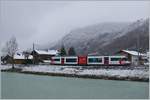 The ex CEV MVR GTW Be 2/6 7004  Montreux  is now by the Zentralbahn the Be 125 013 (90 85 847 0013-6) and is leaving Aareschlucht West Station on the way to Meiringen.