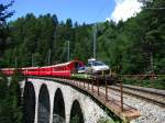 As you can see, sone of the Albula-Express-Trains carry cars on special carriages. (July 2009)