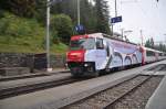 Ge 4/4 III no 650  UNESCO Welterbe  at Bergn, August 29th, 2009.