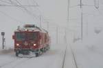. RhB Gem 4/4 801  Steinbock  taken during a snow storm in Ospizio Bernina on December 24th, 2009.