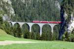 Ge 4/4 III 651  Glacier Express  at Landwasser viaduct near to Filisur, August 26th, 2006.