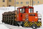 . The RhB shunter engine 114 pictured in Pontresina on December 24th, 2009.