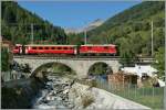 Ge 4/4 II 618 with his local train from Pontresina to Scuol by Susch.
13.09.2011