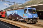 Ge 4/4 III no 647  Swisscanto Anlagefonds  at Samedan, August 19th, 2009.