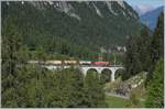 A RhB Ge 6/6 II with a Cargo Train on the way to Chur between Preda and Bergün.