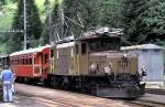 Ge 6/6 I No 414 at Bergn, August 1989.