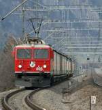 Ge 4/4 n 605 is coming with the  Vallser Wasser  Cargo-Train from Untervaz to Chur. 
02.03.2009 