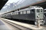 Ge 6/6 II No 702 at Chur; the complet train is in classic green colour, at September 14th, 1980.