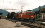 RhB Ge 4_4 601 with an short freight train on 17.5.1999 at Landquart.