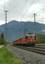 ... and on the same place a RhB train to Disentis just a few time before.
10.05.2010