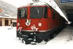 RhB Ge 4/4 616 stands on 13.12.1997 at Davos Platz.