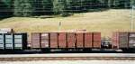 Rhaetian Railway - Open Wagon (Gondola) E 6616 near station Pontresina, August 2000