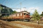 Scanned picture of BLS 275 passing through Frutigen on 23 July 2000.