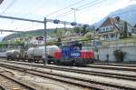 SBB 923 020 was hopping at Spiez on 5 June 2014.