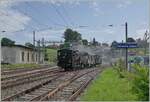 The traditional Gotthelf Market takes place in Sumiswald, and for this market, the 'Emmental Railway' operates several steam trains on the Sumiswald Grünen - Wasen i.E. route. The picture shows the E 3/3 853 of the Dampf Bahn Bern association en ...
