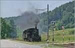 With a steam train of the 'Emmentalbahn' on the way to Wasen i. E., the E 3/3 853 (UIC 90 85 0008 573-3) will soon reach the Oberei stop; a stop on request. Although the line is no longer served by scheduled passenger trains, the station building is  ...