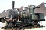 HG 1/2 rack steam locomotive named  Gnom  at Olten, August 15th, 1980. The engine as built in 1871 and had a max.  speed  of 10 km/h.