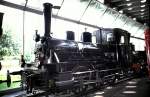 Steam locomotive  Langenau  at museum (Verkehrshaus) at Luzern, August 26th, 1999.