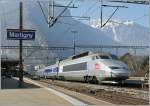  TGV de neige  (Snow-TGV) by his stop in Martigny. 
05.03.2011