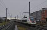 The TGV Lyria from Bern to Paris in Basel St.Johann.
05.03.2016