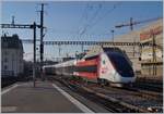 The TGV 4420 in the new Lyria Look in Lausanne.