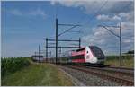 The TGV Lyria 4721 on the way from Vallorbe to Lausanne by Arnex.