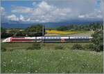 The TGV Lyria 9768 from Lausanne to Paris Gare de Lyon near Satigny.