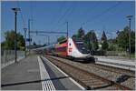 TGV Lyria from Paris in Satigny on the way to Geneva.