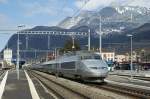 TGV from Paris to Brig makes a stop in Aigle.