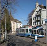Trams in Zürich.