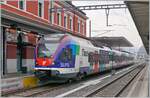 The SBB TILO RABe 524 014  SUPSI  in Lugano is the S90 from Lugano to Giubiasco.