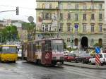 LKP (Львівське комунальне підприємство) Lviv Elektro Trans tram 1163 Torhovastreet Lviv 04-05-2014.