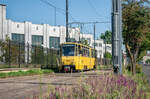 Another ex-Erfurt tram, Tatra KT4D No 1174, on the route 1. The tram arrives at Lviv main railway station. 15.08.2024. 