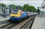 A Middland HST 125 Class 43 is leaving London St Pancras.